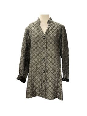Coldwater Creek M grey lightweight button up pocketed jacket